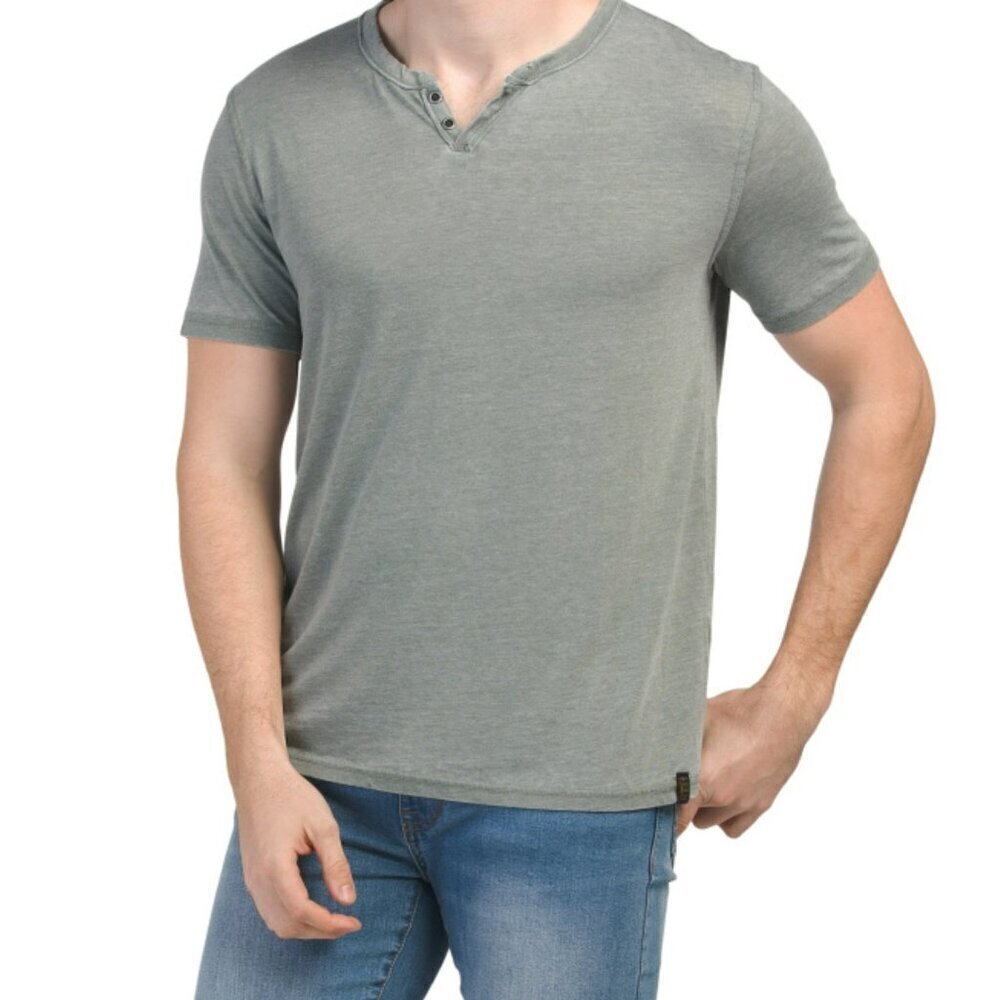 NWT Lucky Brand Men's Venice Burnout Notch Neck Ultra Soft Cotton T-Shirt